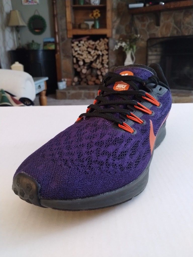 (Size-8.5) Like New, Men's Nike Air Zoom Pegasus 36 Clemson Tigers Purple/Orange Shoes CI2064-500