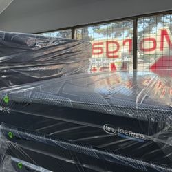 QUEEN SIZE SERTA ISERIES HYBRID 1000 (MEDIUM) MATTRESS & BOX SPRING BED SET