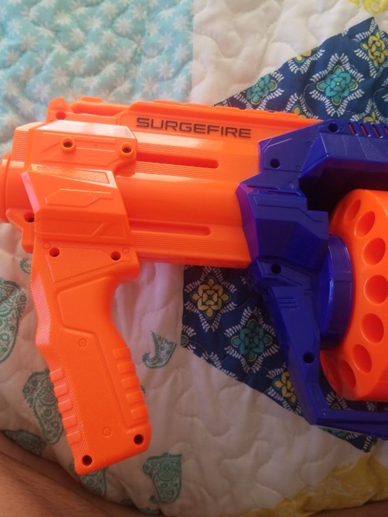 Surgefire Elite this is a great nurf gun and im selling because im moving great condition no bullets included