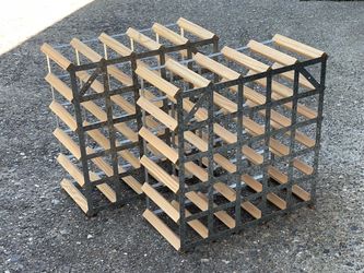 Wood and Metal Wine Rack x 2