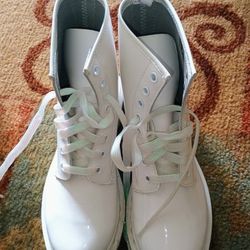 Dr. Martens 1460 White Patent Leather Combat Boots