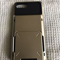 iPhone 7/8 Plus With Card Holder  New Brushed Gold Color With Black Trim 