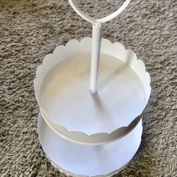 2 Tier White Metal Tray
