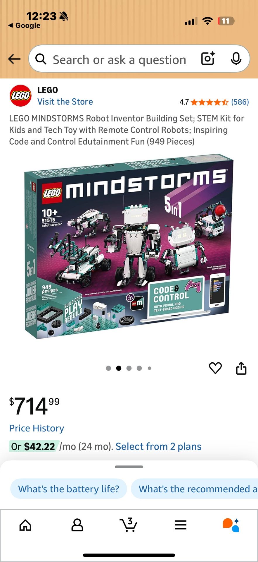 LEGO Inventor Robotics Coding Set