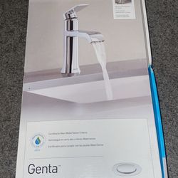 MOEN Genta Single Handle Single Hole Bathroom Faucet with Drain Kit Included in Chrome