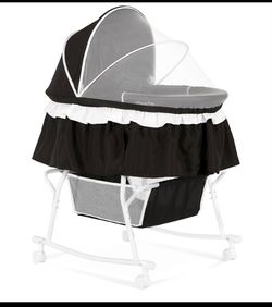 New Other Dream On Me Lacy Portable 2-in-1 Bassinet & Cradle, Black