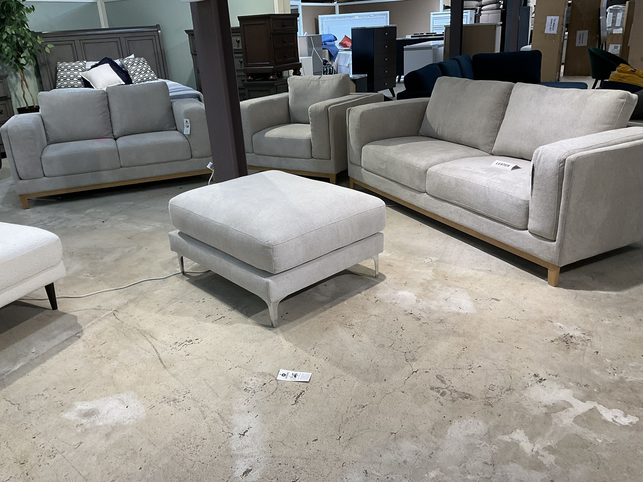 New 3 Pc Sofa Loveseat and Chair Fabric Upholstered 