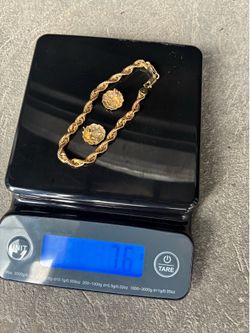10k gold earrings and bracelet
