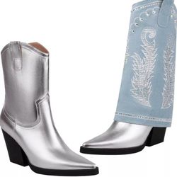 Size 7.5 Women's Western Cowboy Denim Boots