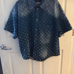 Louis Vuitton Rainbow Monogram Short-sleeved Denim Shirt
