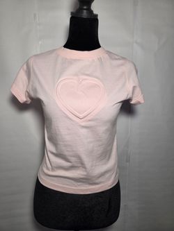 Pretty Little Thing Pink Heart Graphic Baby Tee