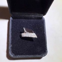 Dazzling 14K White Gold Diamond Cocktail Ring, Sz 5