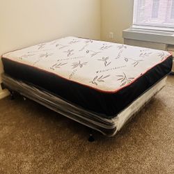Queen Mattress + Bed Frame + Box Spring - Free Delivery 🚚 Today