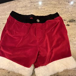 CHUBBIES MEN'S RED VELVET SANTA SHORTS- SIZE M (INSEAM 7")