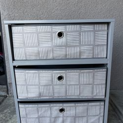 🪴 3-Drawer Fabric Storage Organizer – Gray Pattern