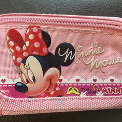 Disney Minnie Mouse Authentic Licensed Trifold Pink Wallet for Children