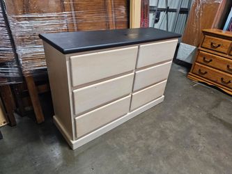 6-Drawer Wood Dresser Two-Tone Finish