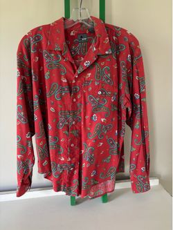 Vintage Liz Wear Red Paisley Shirt
