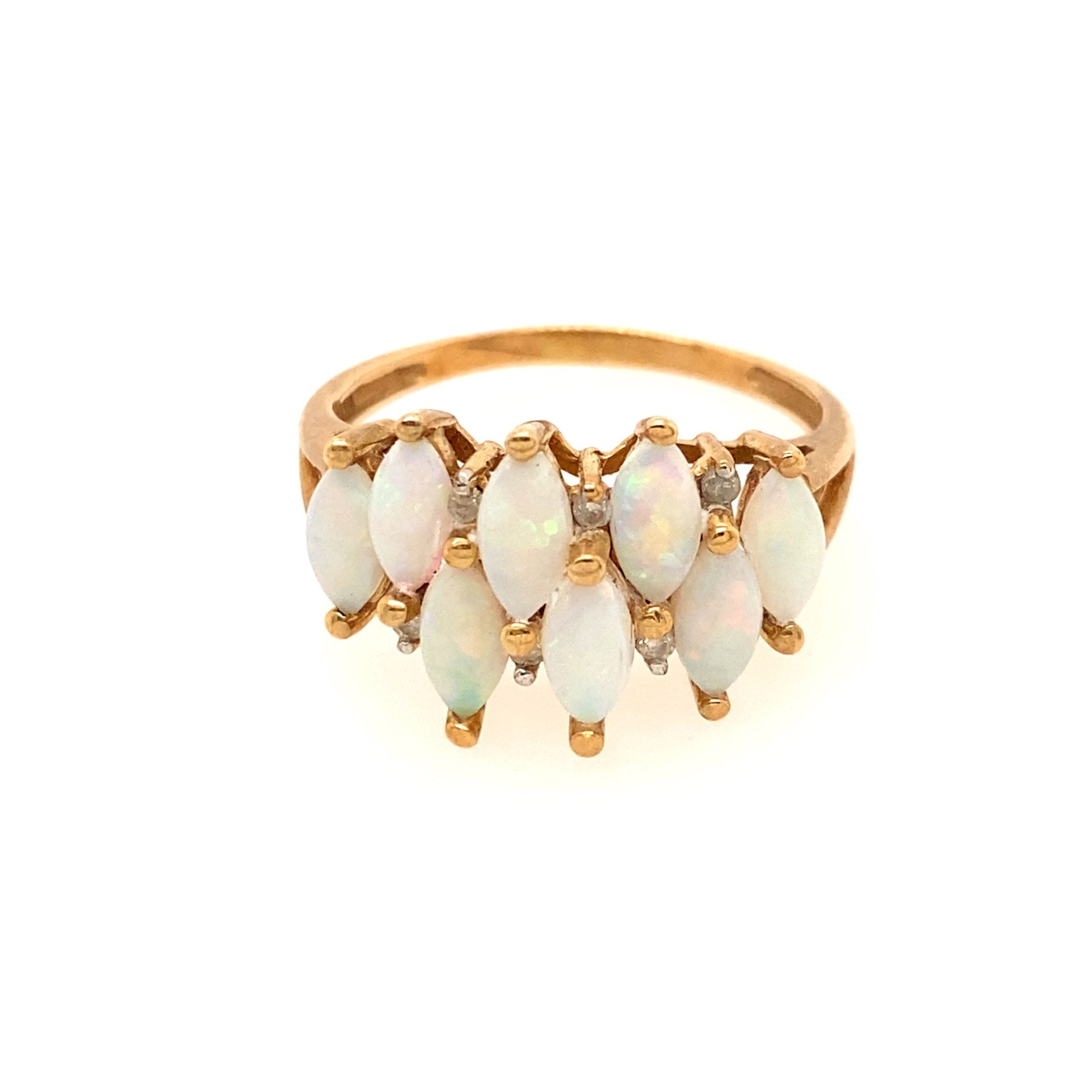10KT Opals/Diamonds Ring 
