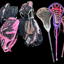 Youth Sports Equipment Bats Lacrosse Sticks Mitts 