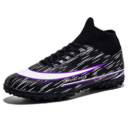 FGCVX Men's Soccer Boots Football Turf Shoes Running Walking Athletic For Outdoor/Indoor 7.5 Black