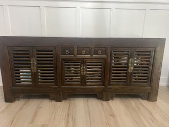 Indonesian Media Console, Credenza, Side Board Or Buffet Table