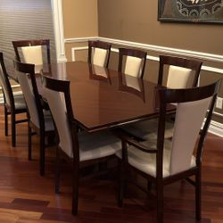 Dining Table & China Cabinet Set w/ 8 Chairs