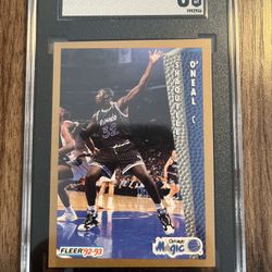 Shaquille O’Neal Rookie Card / 1992-93 Fleer / SGC 8
