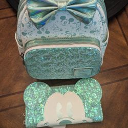 Disney 100 Loungefly Hallmark Exclusive Backpack Wallet Set