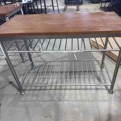 Island/Counter With Stainless Shelves
