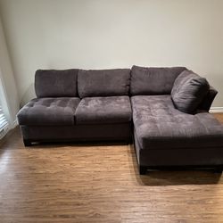 Light Grey Suede Couch 