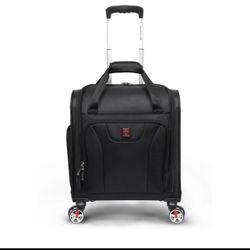 Swiss Executive 16.5” Carry-on Luggage 8 Wheel Underseater, Black (Walmart Exclusive)