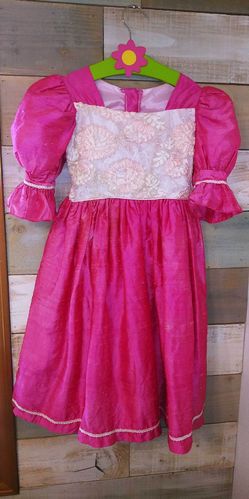 D'Johari Pink Silk Blend Lace Edwardian Tea Garden Dress Girl 6 Easter