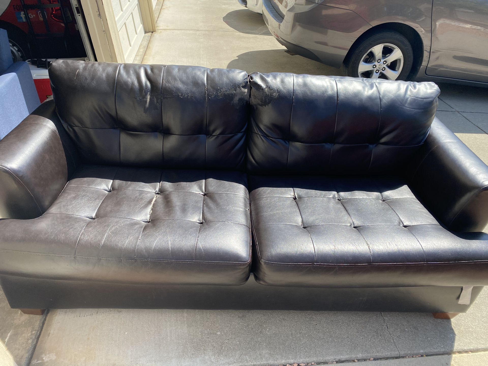 Black Leather Couch/Loveseat