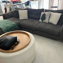 Gray Fabric Sectional Sofa