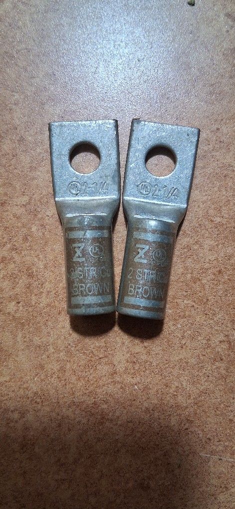 Copper Compression LUGS UL 2 1/4 , 10 Female Dissconnect Terminals 