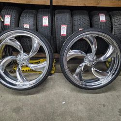 28" Inch Billetspecialties SLC75 SET OF 4 Rims And Tires Brand New 