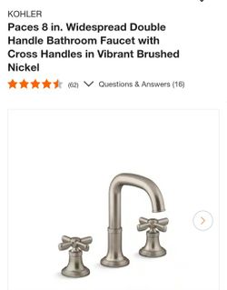 Paces 8 in. Widespread Double Handle Bathroom Faucet with Cross Handles in Vibrant Brushed Nickel