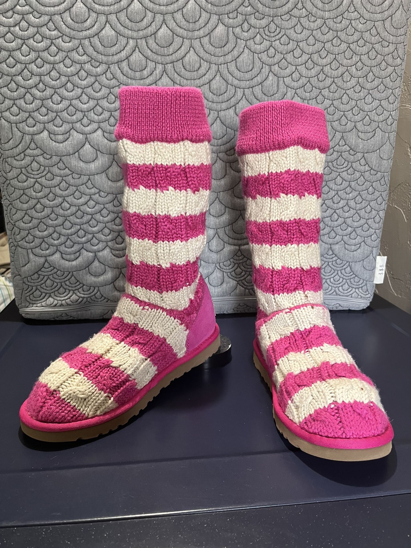 Vintage Classic Tall Stripe Cable Knit UGG Boots 