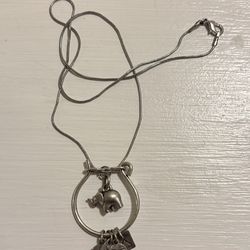 Alex and Ani Elephant Pendant Silver Necklace