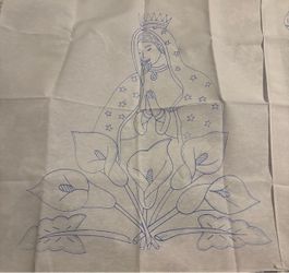 Mexican-style napkins (17.7 inches x 16.5 inches), gabardine fabric, designs featuring the Virgin and flowers.