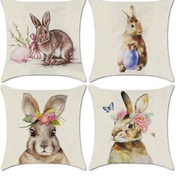 Rabbit Design Pillow COVERS Set Of 4