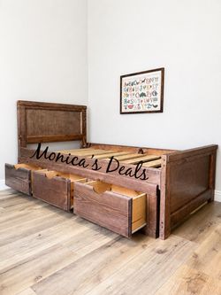 Twin Solid Wood Bed Frame With 3 Drawers $500