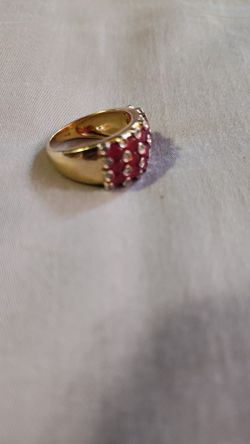 14k Diamond Ruby Ring