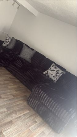 Black Plush Couch