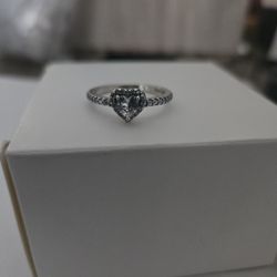 Size 9 Pandora Sterling Silver heart ring