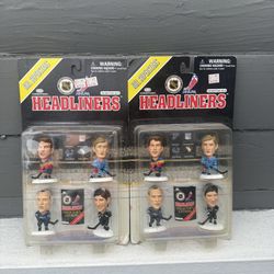 Lot of 35 Corinthian Headliners NHL Hockey Superstars mini sports figures.