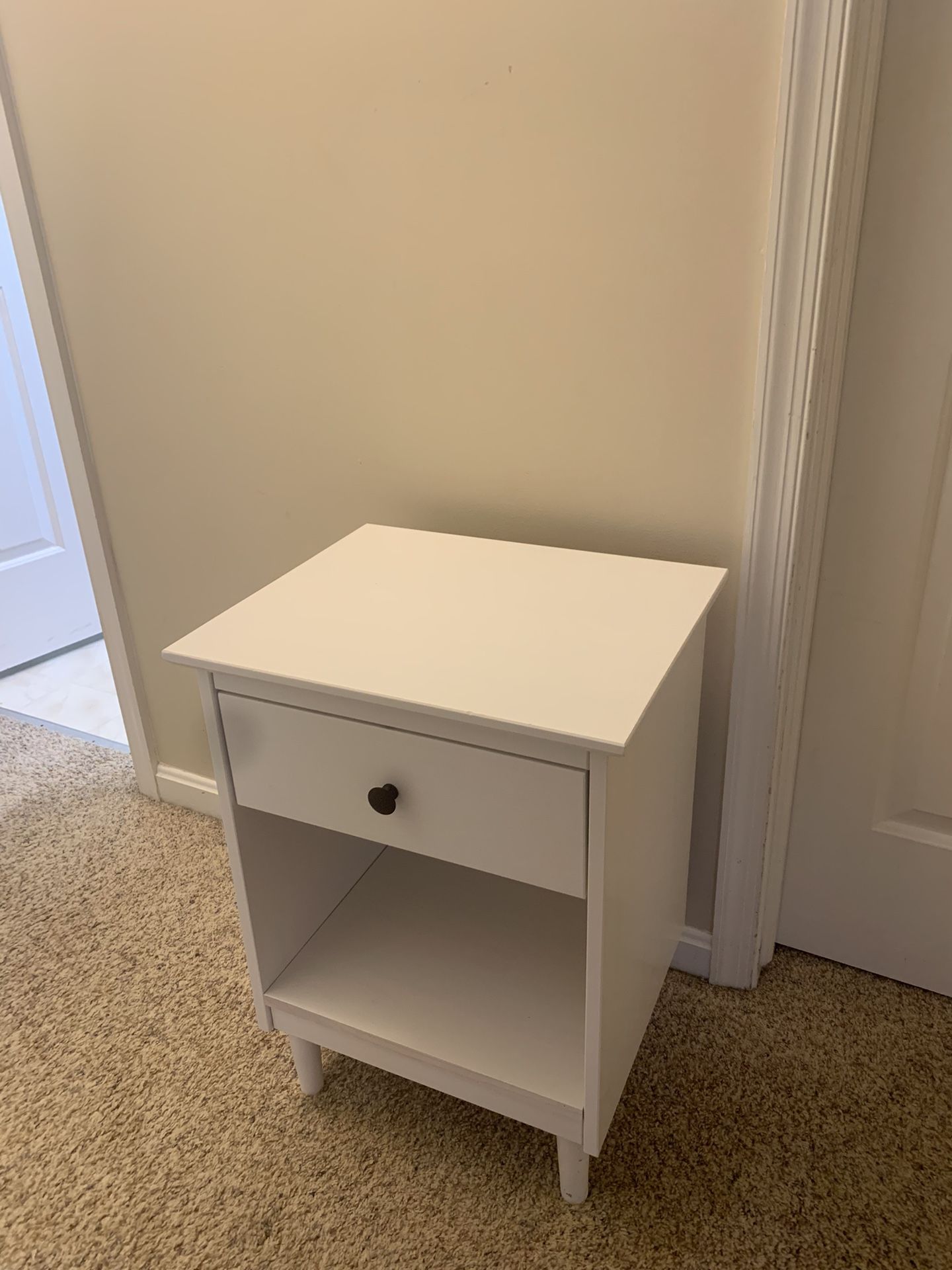 White Simple Bedside Table