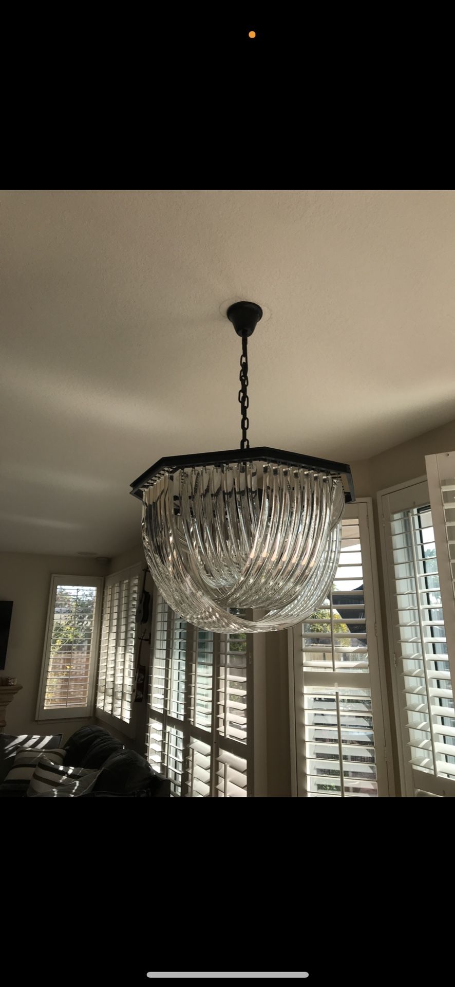 Mid Century Glass Chandelier