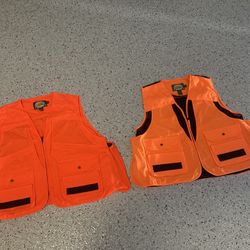 2 “CABELA’S” Hunting / Fishing Orange Vests. Size 2XL. Outdoor Gear. Pre Owned.
